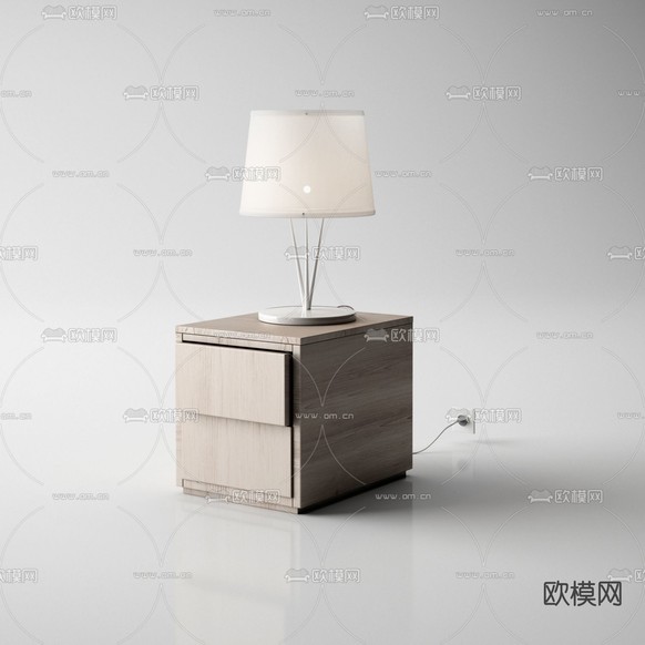 现代床头柜免费3d模型下载