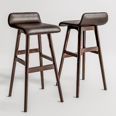 现代皮革吧椅su模型