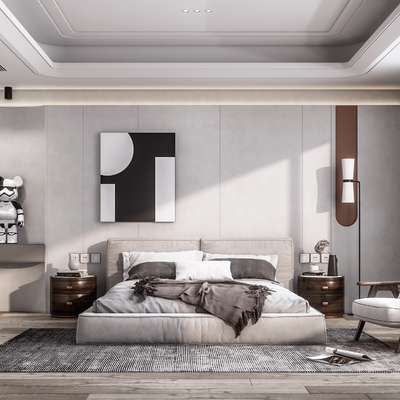 现代卧室su模型