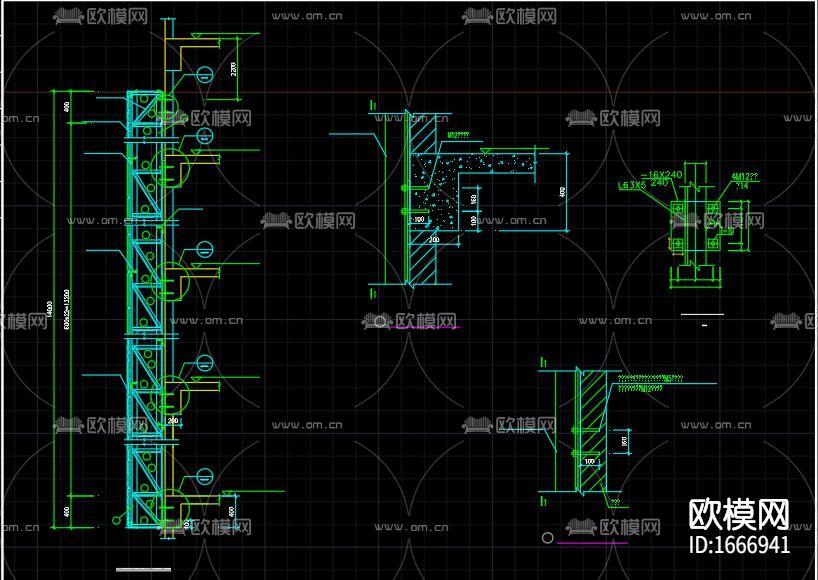 广告牌cad施工图下载（渲染图3）
