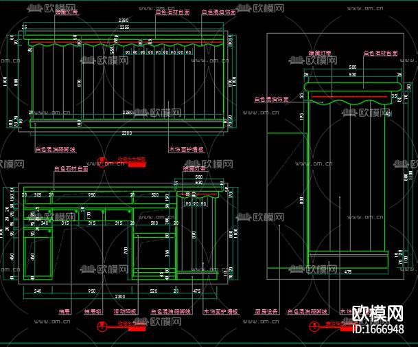 吐司餐厅cad施工图下载（渲染图7）