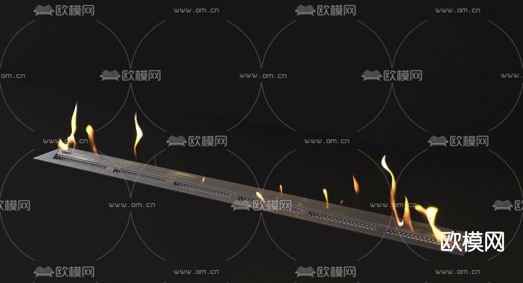 现代壁炉3d模型下载
