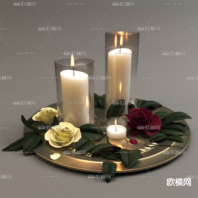 现代烛台灯免费3d模型下载