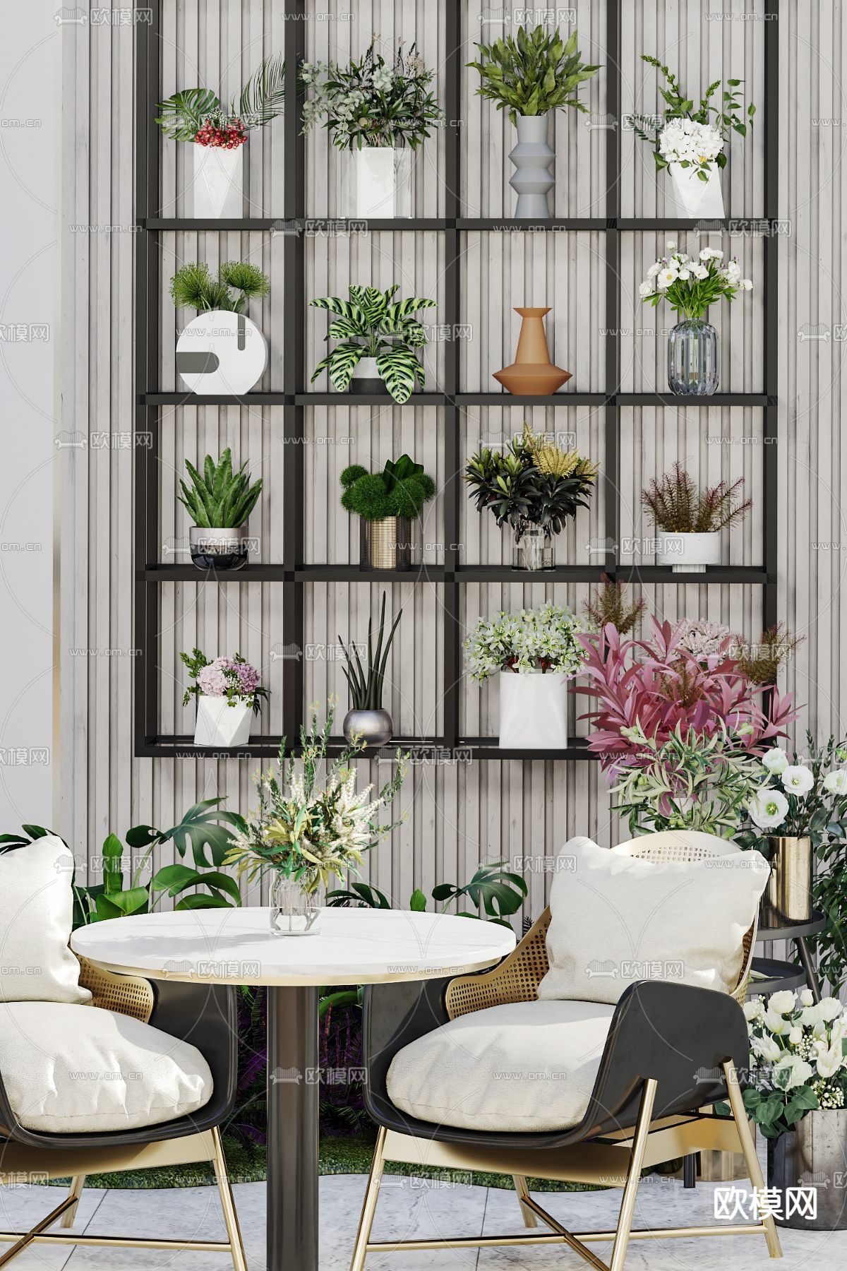 D&T鼎图设计 现代休闲桌椅3d模型下载