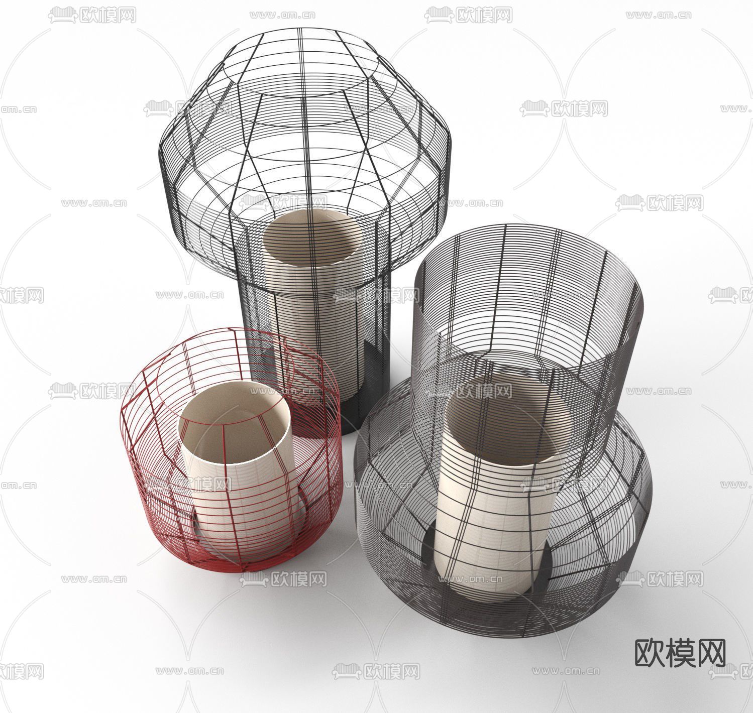 现代装饰灯免费3d模型下载