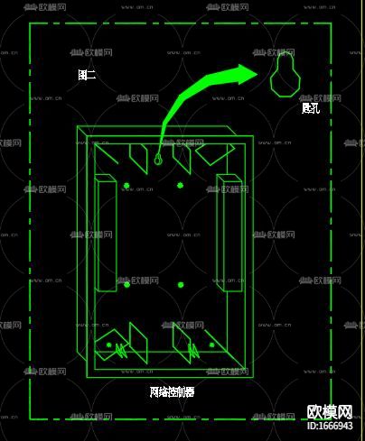 弱电控制元件安装cad大样图下载（渲染图6）