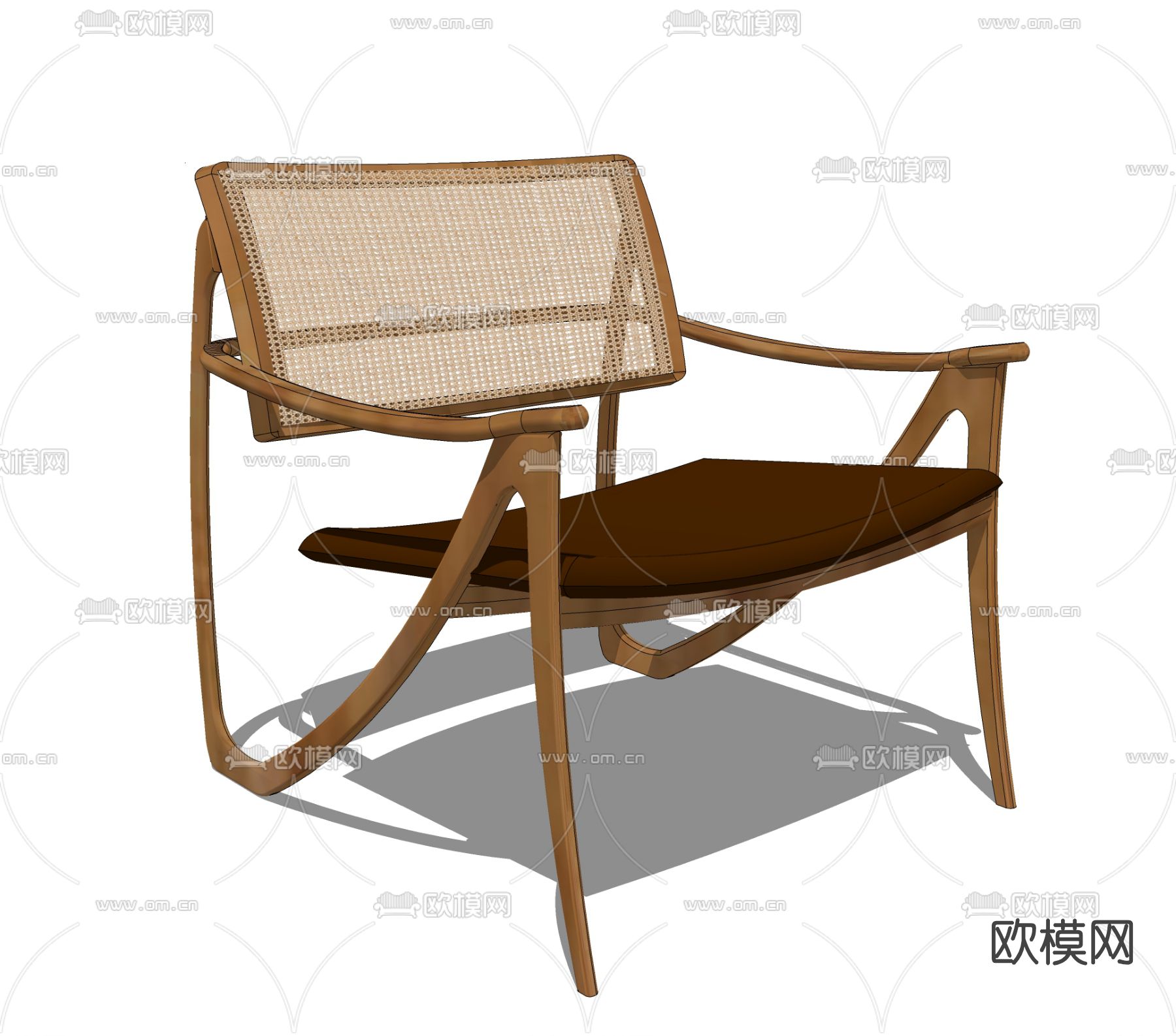 现代藤编休闲椅su模型下载