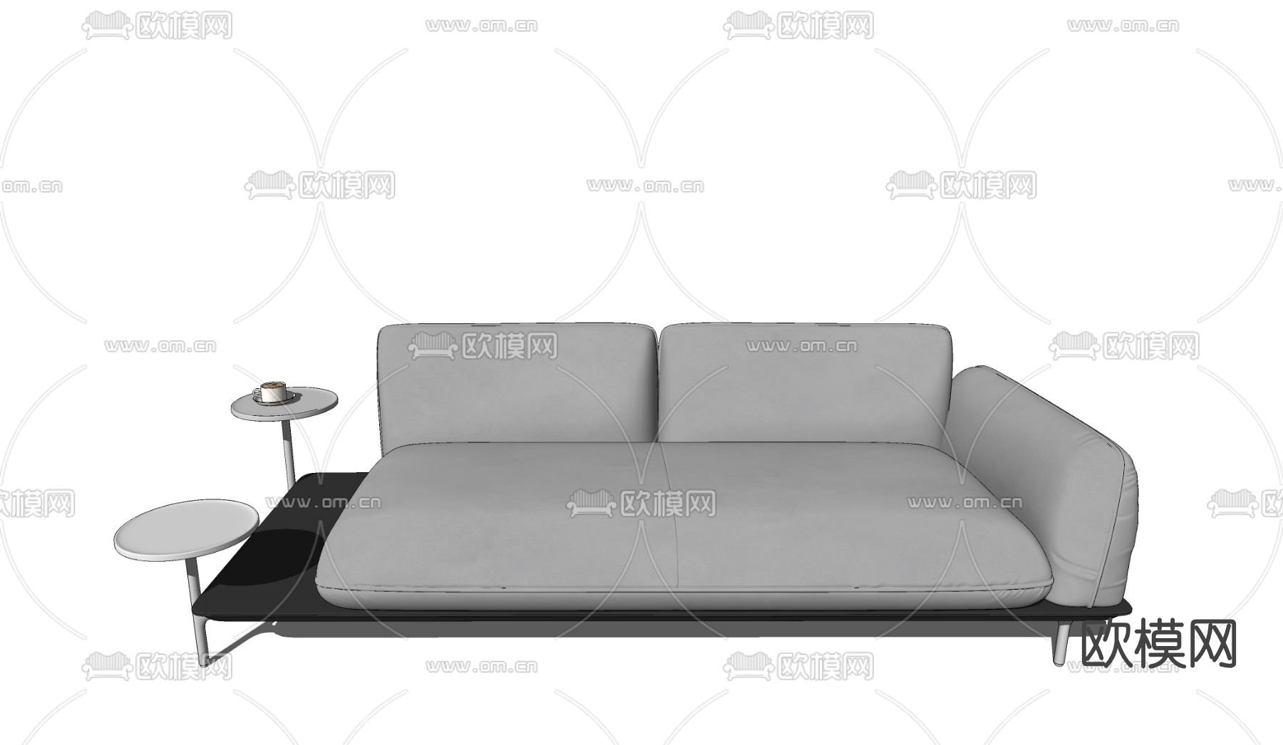 北欧布艺双人沙发su模型下载