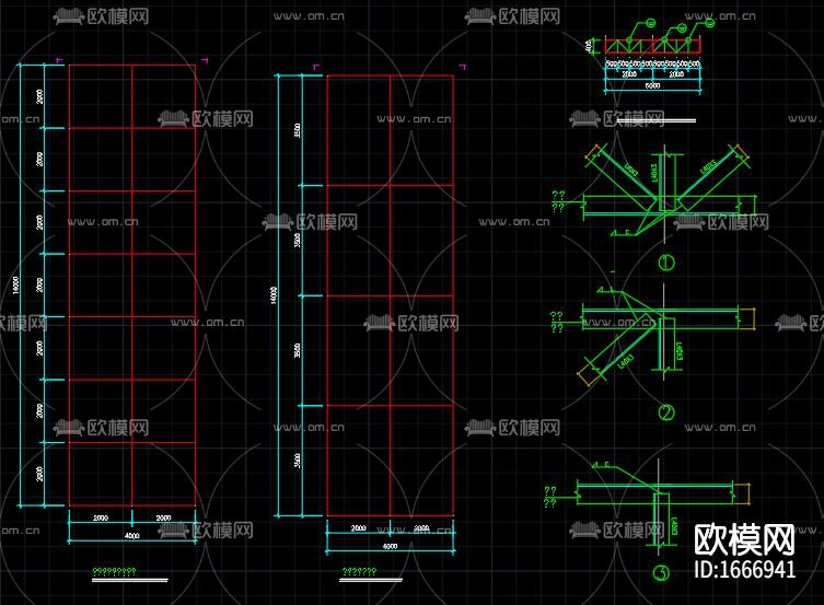 广告牌cad施工图下载（渲染图4）