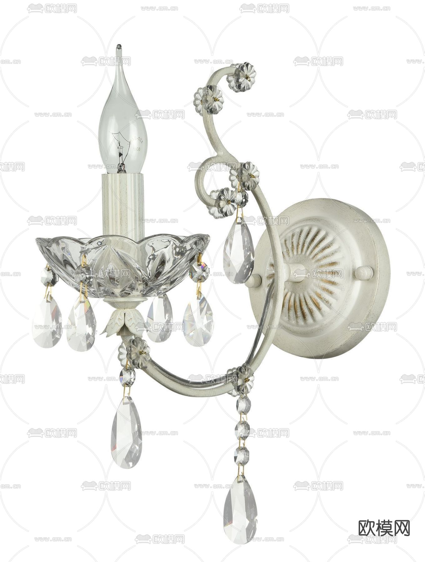 简欧烛台壁灯免费3d模型下载