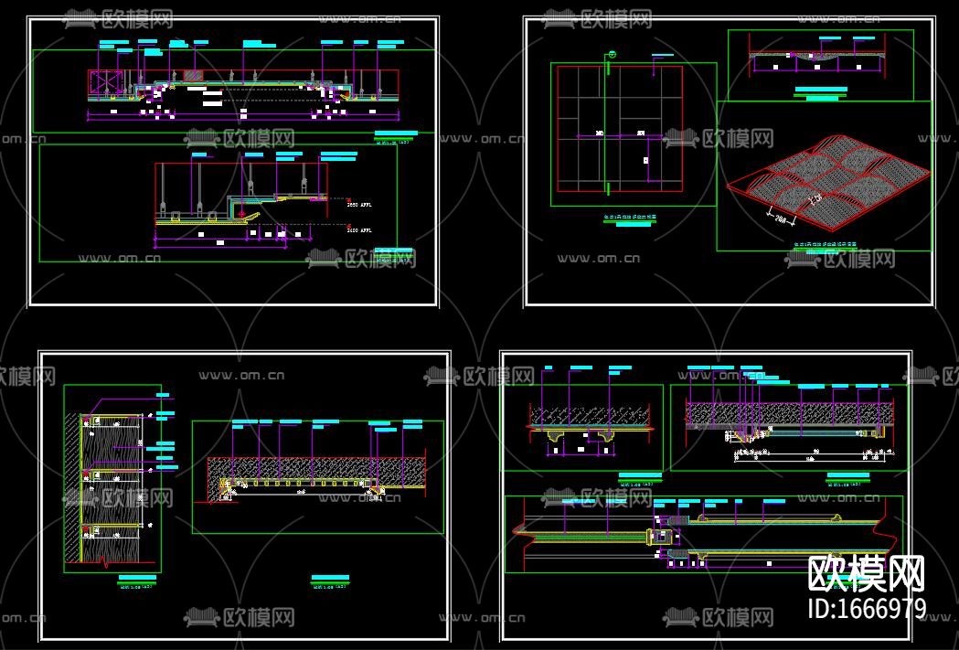 咖啡厅cad施工图下载（渲染图3）