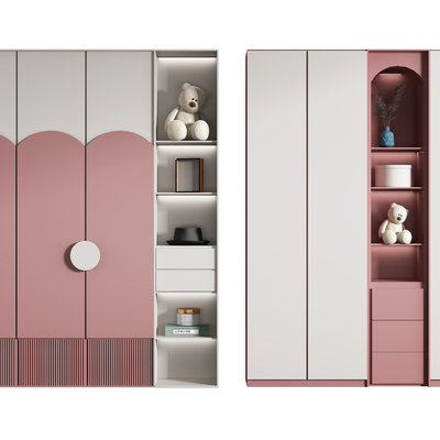  现代儿童衣柜su模型 