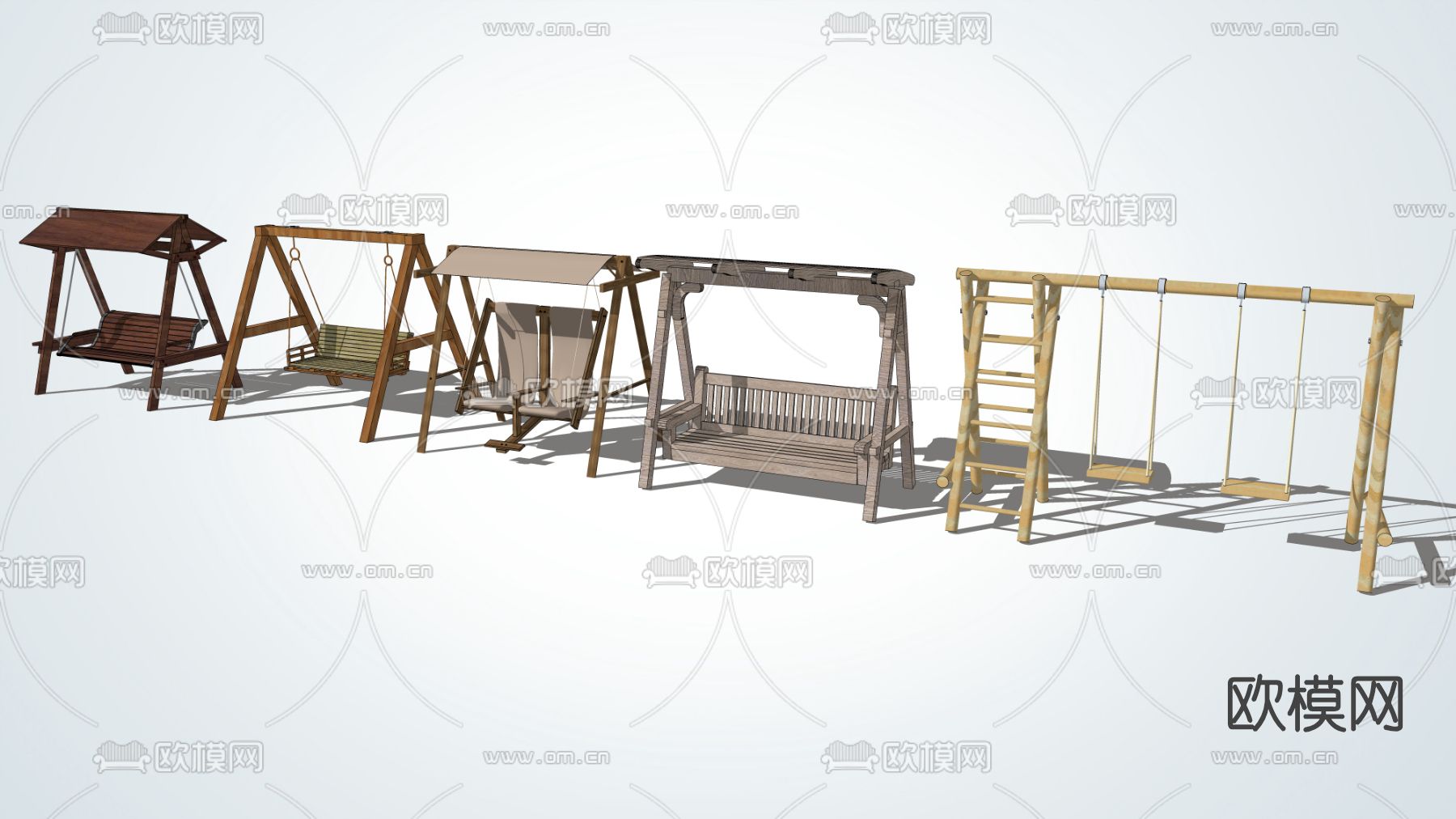 自然风吊椅秋千su模型下载（渲染图2）