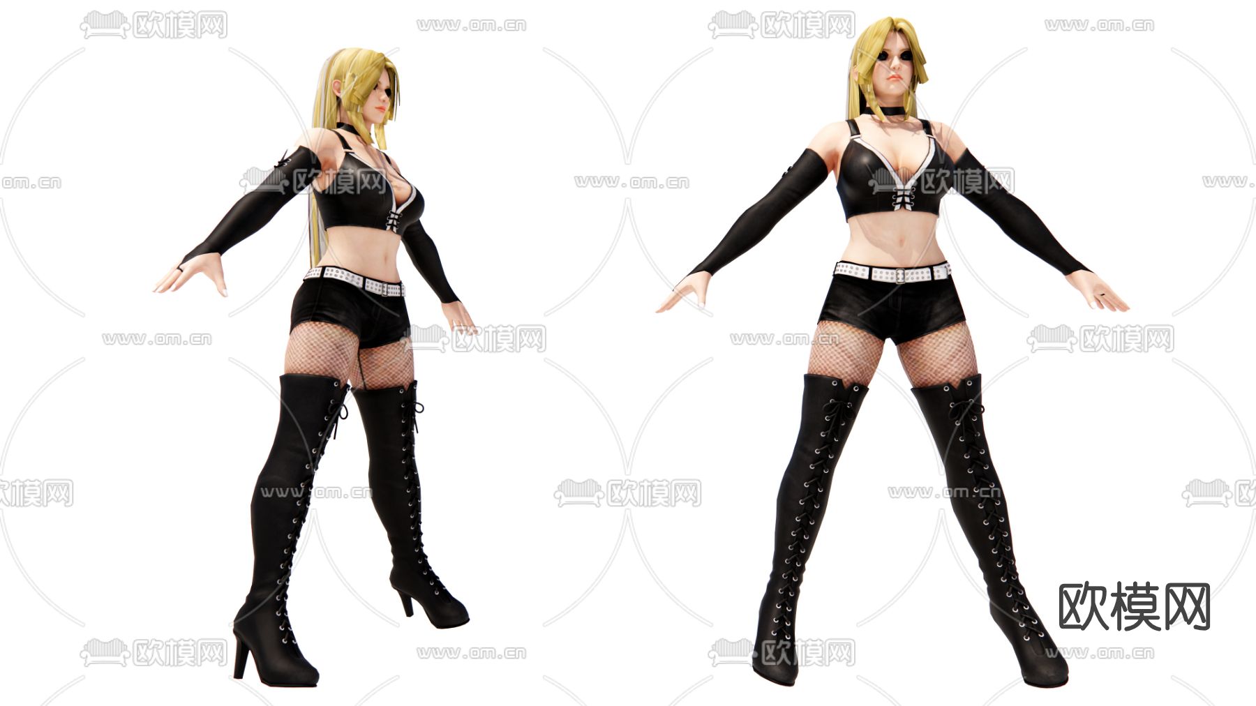 现代美女模特人物su模型下载（渲染图1）