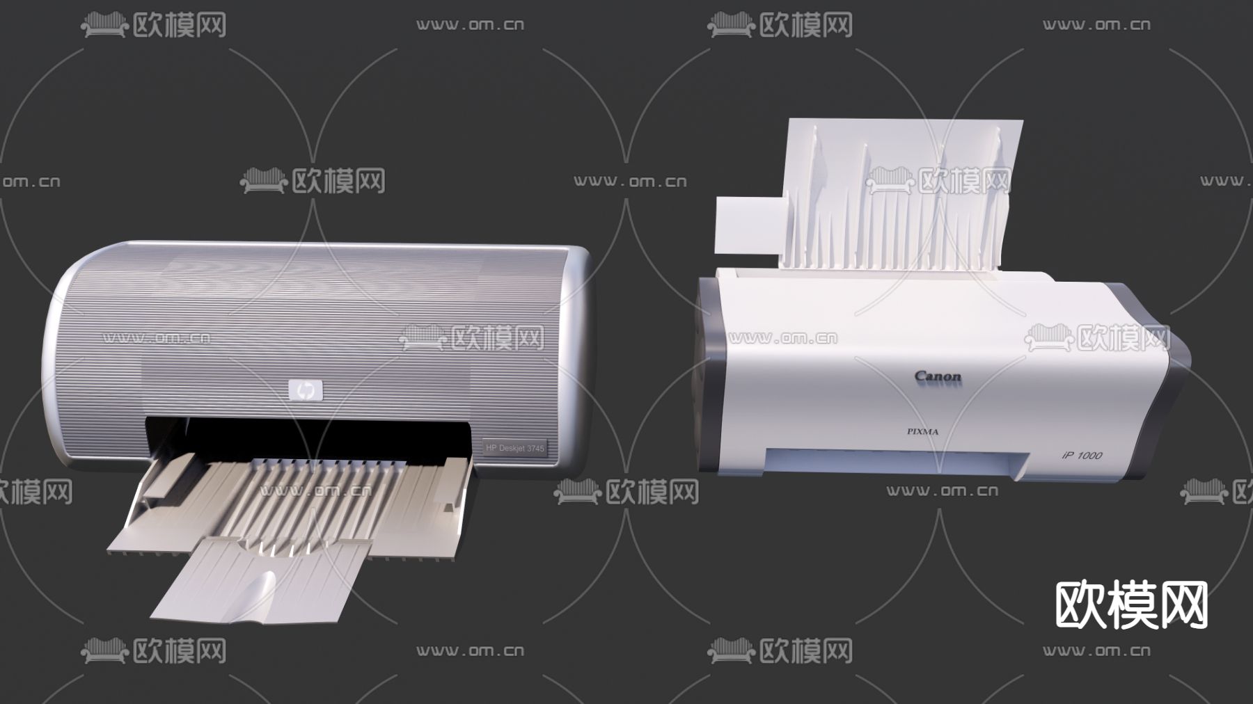 现代办公打印机su模型下载（渲染图1）