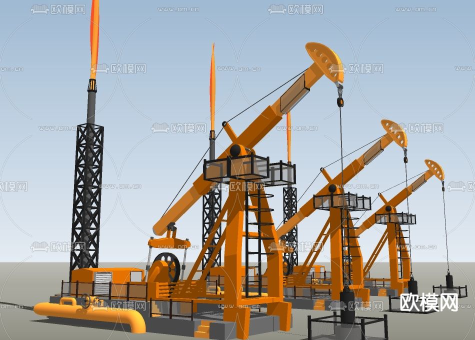 现代石油开采su模型下载