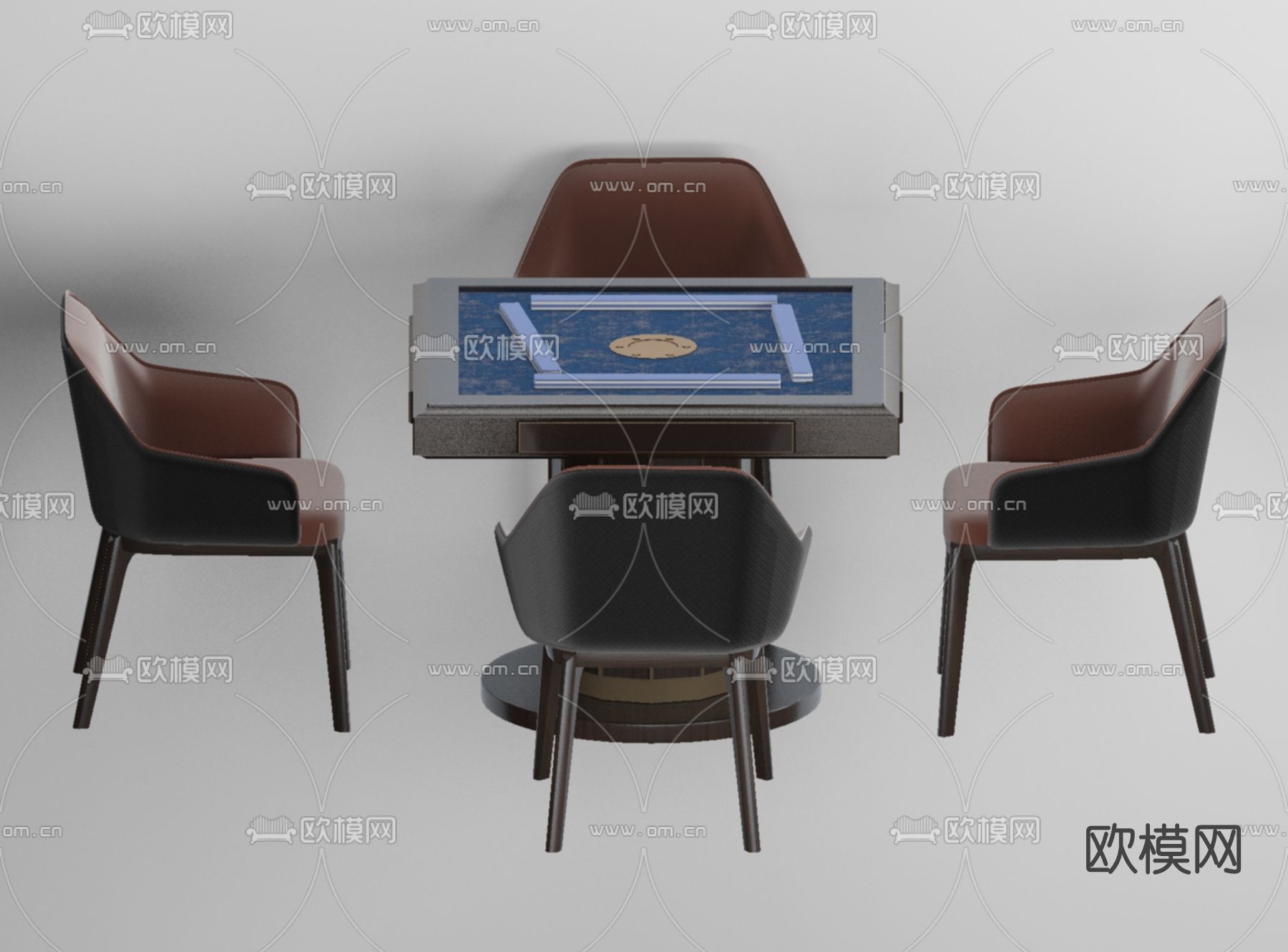 现代麻将桌椅免费3d模型下载