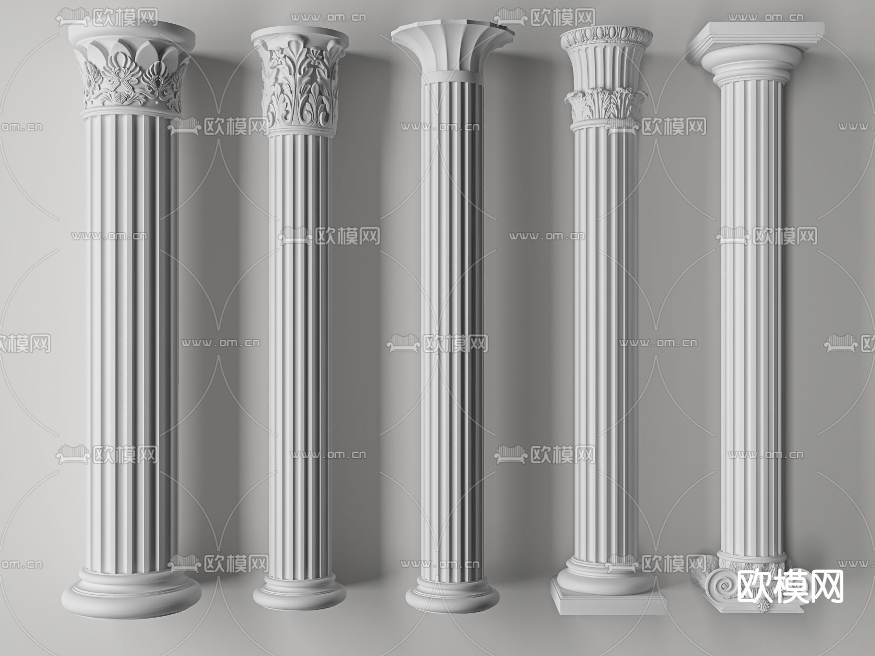 欧式罗马柱3d模型下载