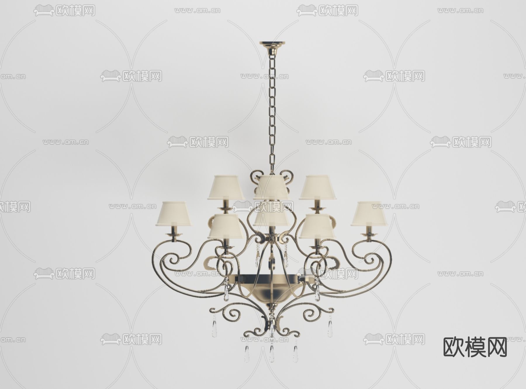 欧式轻奢吊灯免费3d模型下载
