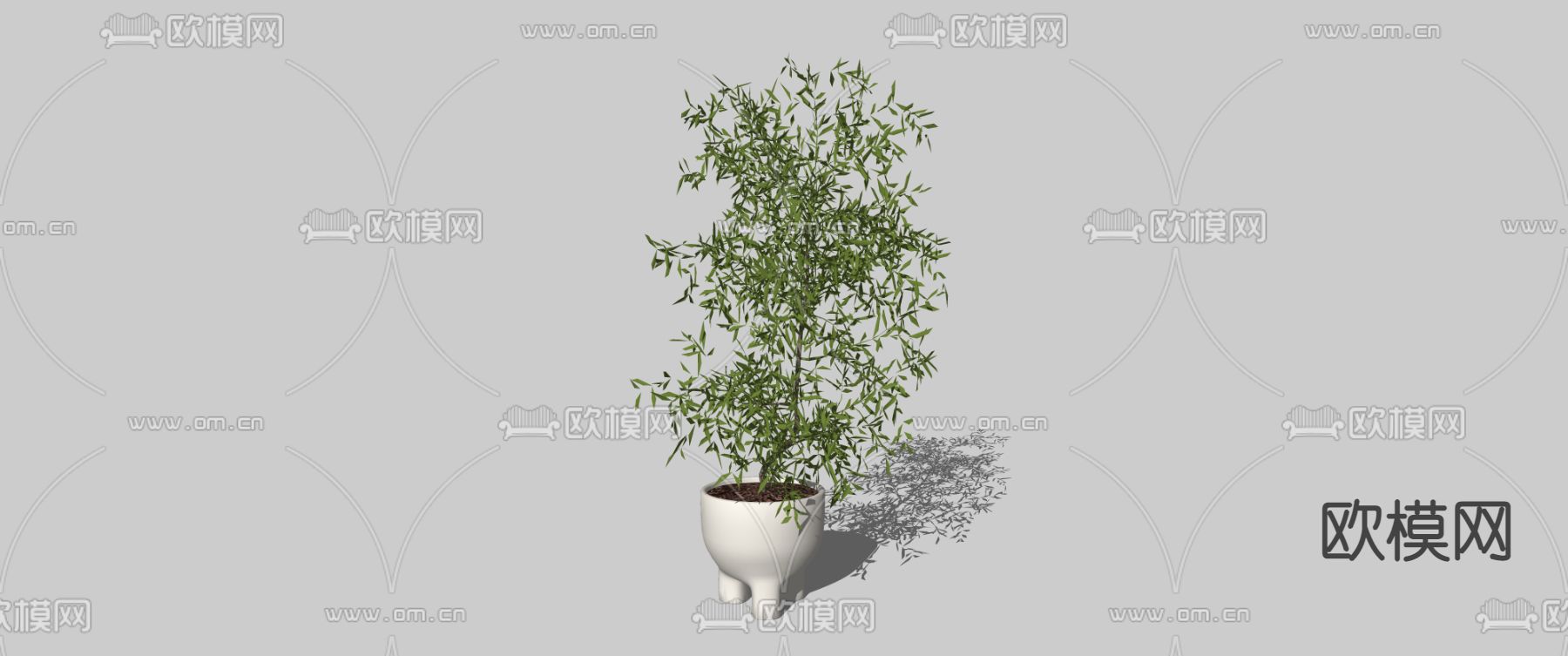 现代绿植盆栽su模型下载