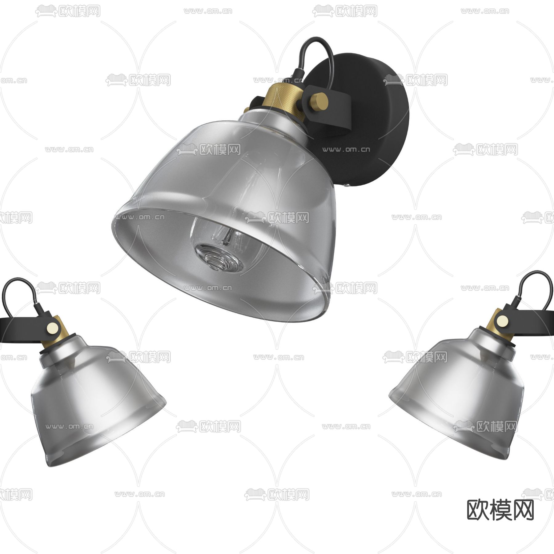 工业风壁灯免费3d模型下载