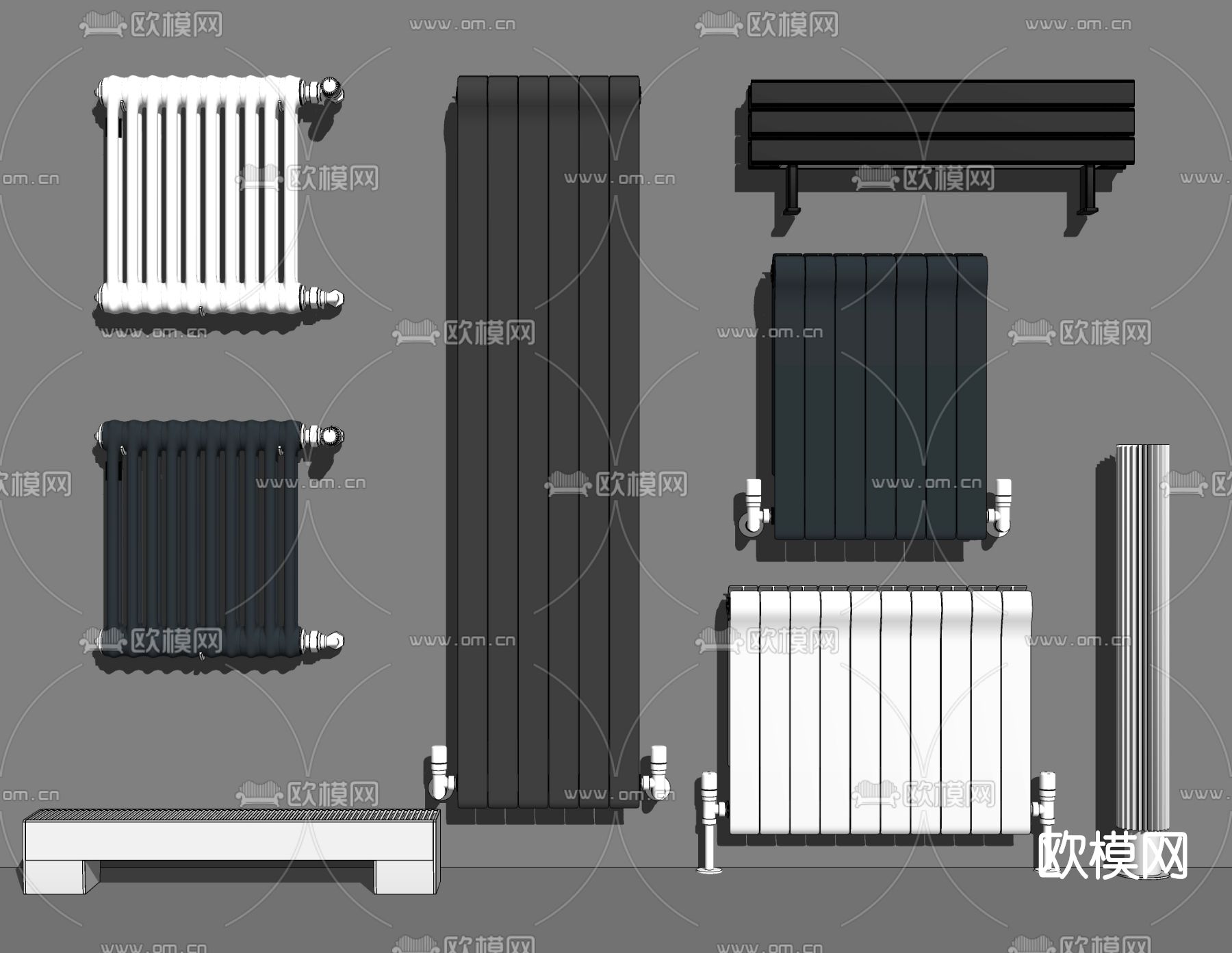 现代散热片暖气片su模型