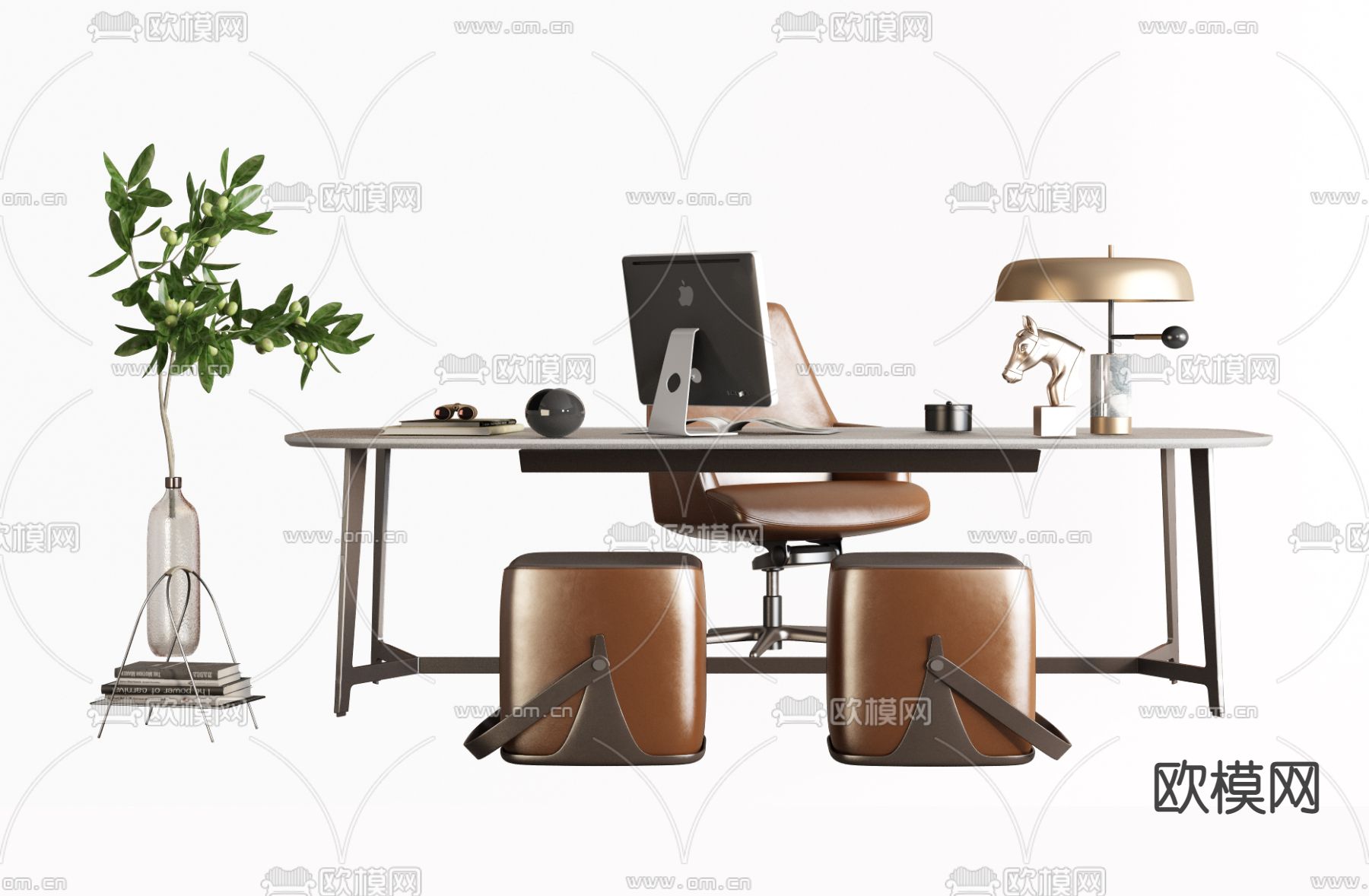 现代书桌椅3d模型