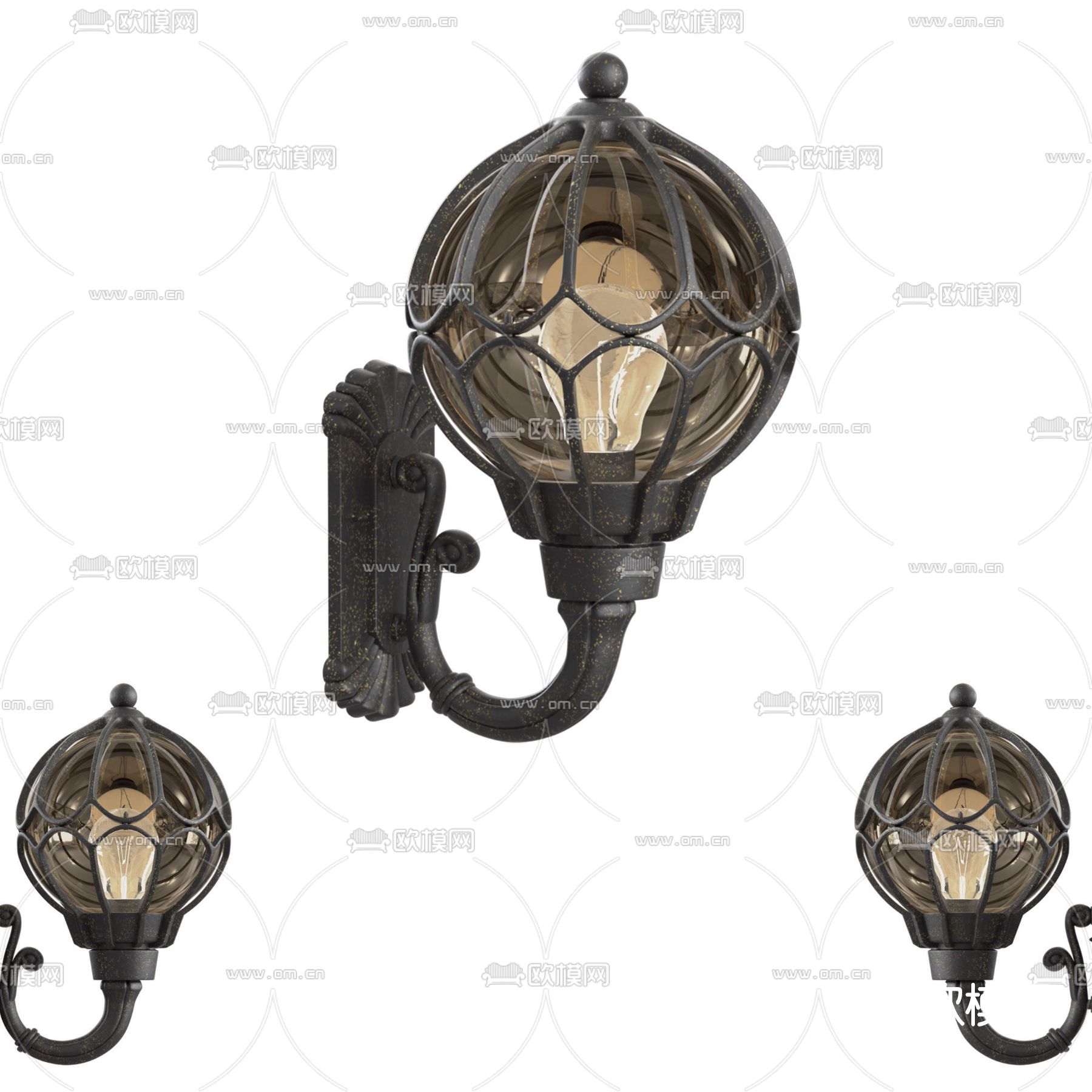 简欧壁灯免费3d模型下载