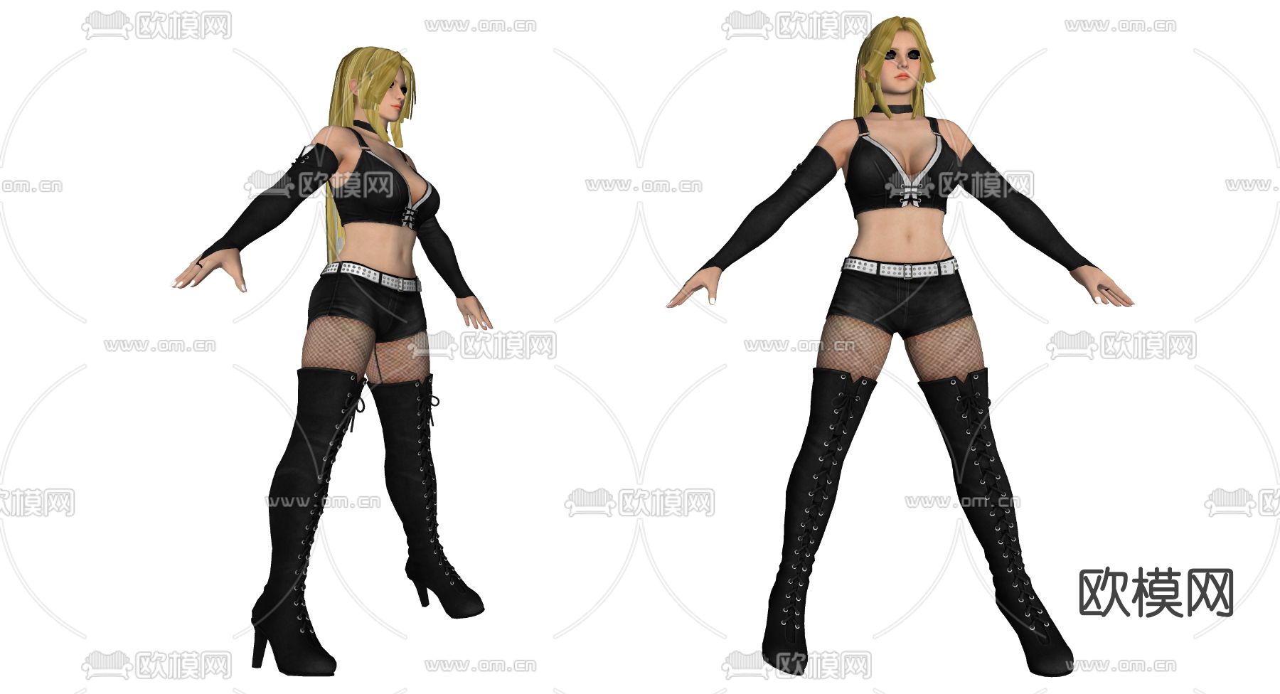 现代美女模特人物su模型下载（渲染图2）