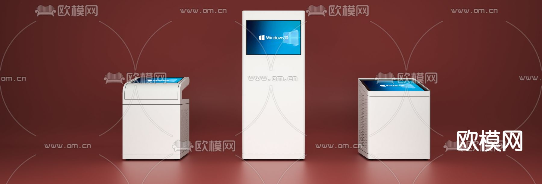 现代自助服务机3d模型下载（渲染图2）