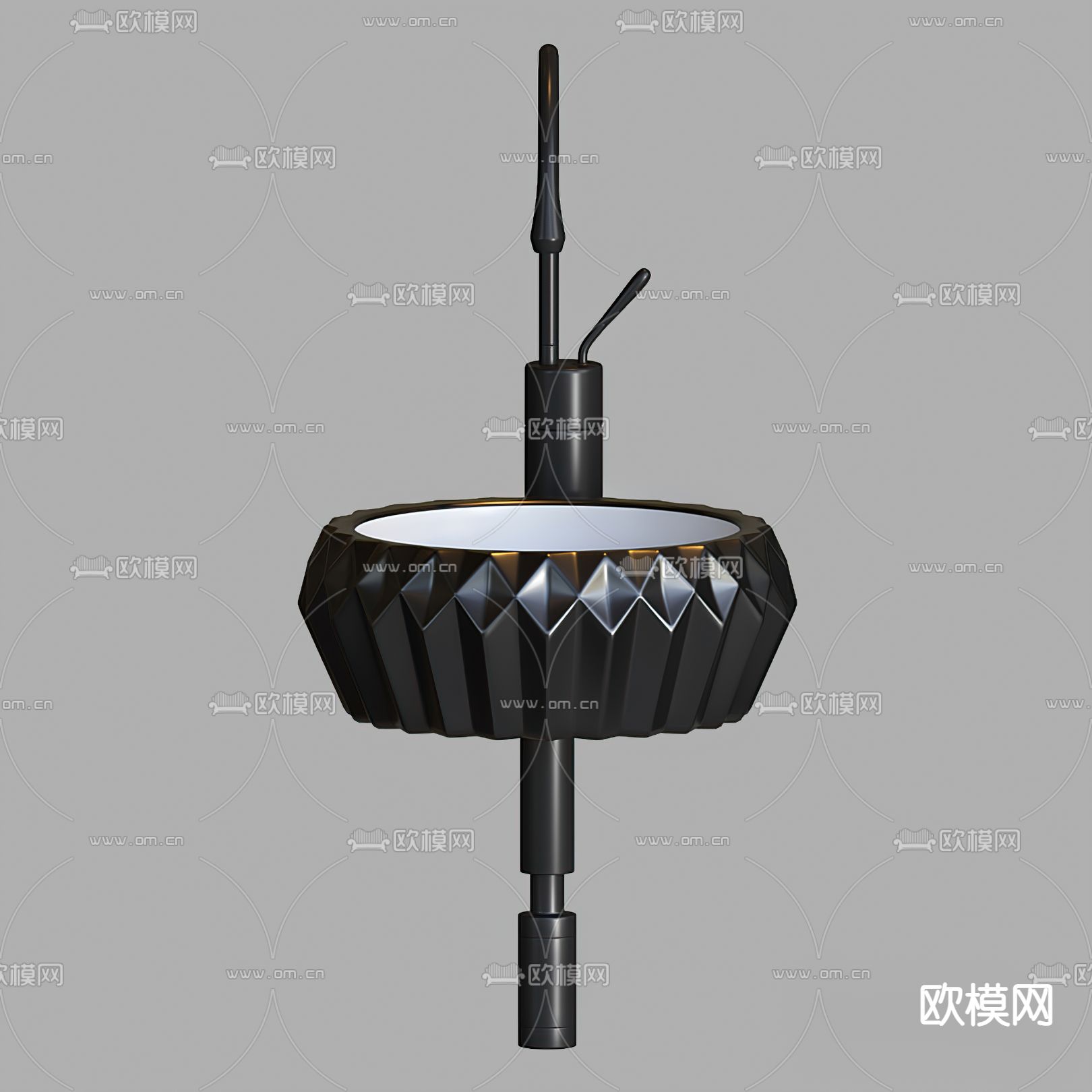 现代黑色陶瓷台盆3d模型