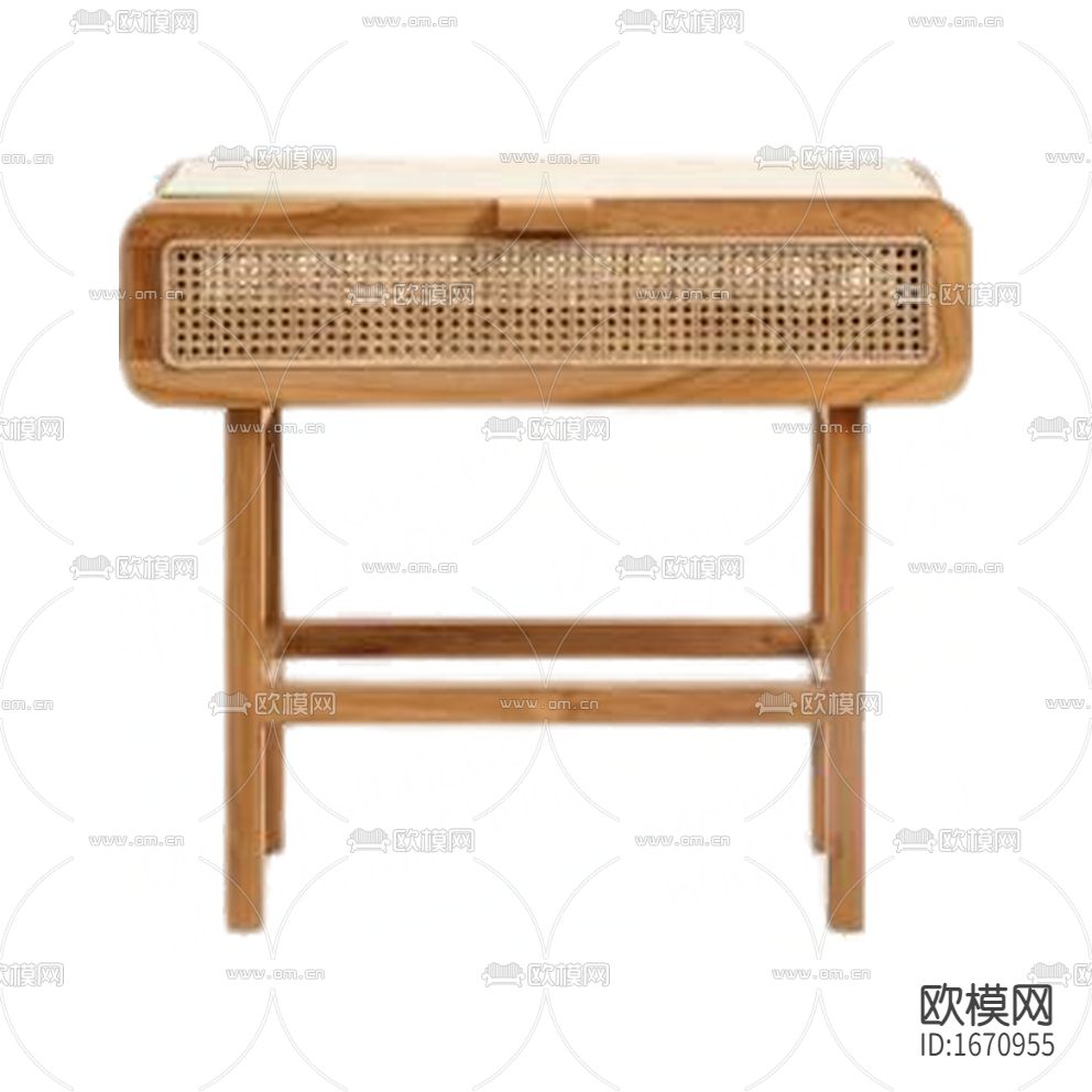 日式简约实木藤编床头柜下载