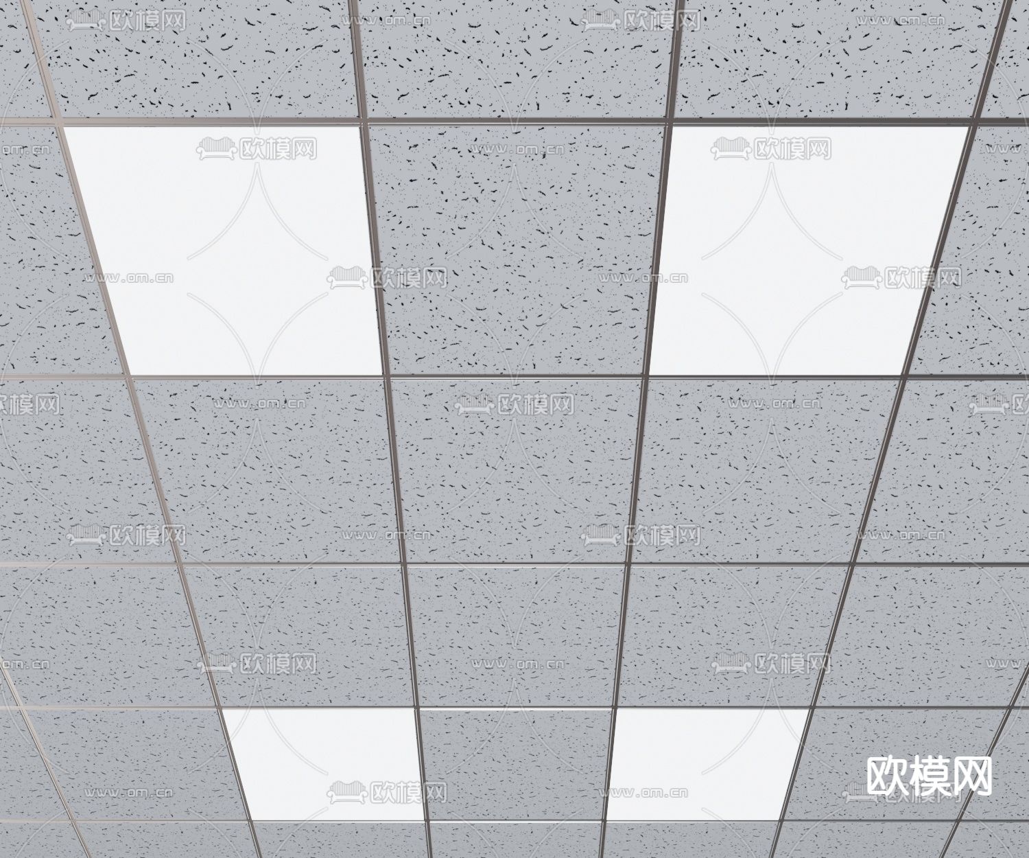 现代铝扣板矿棉板吊顶3d模型