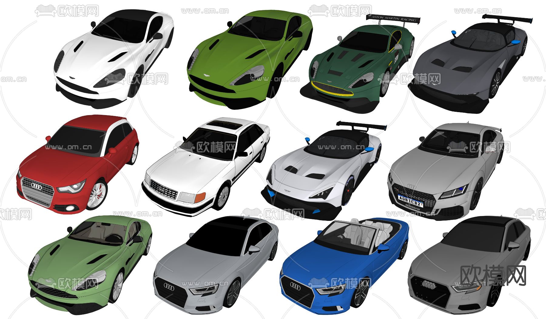 现代阿斯顿马丁奥迪汽车su模型下载