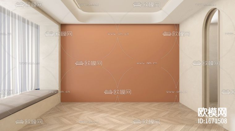 北欧创意爱马仕橙卧室场景
