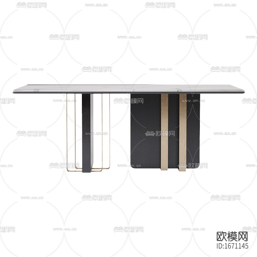 现代轻奢金属大理石餐桌