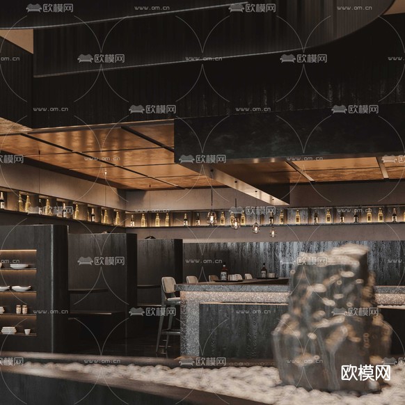 暗黑风 酒吧清吧3d模型下载(渲染图9)