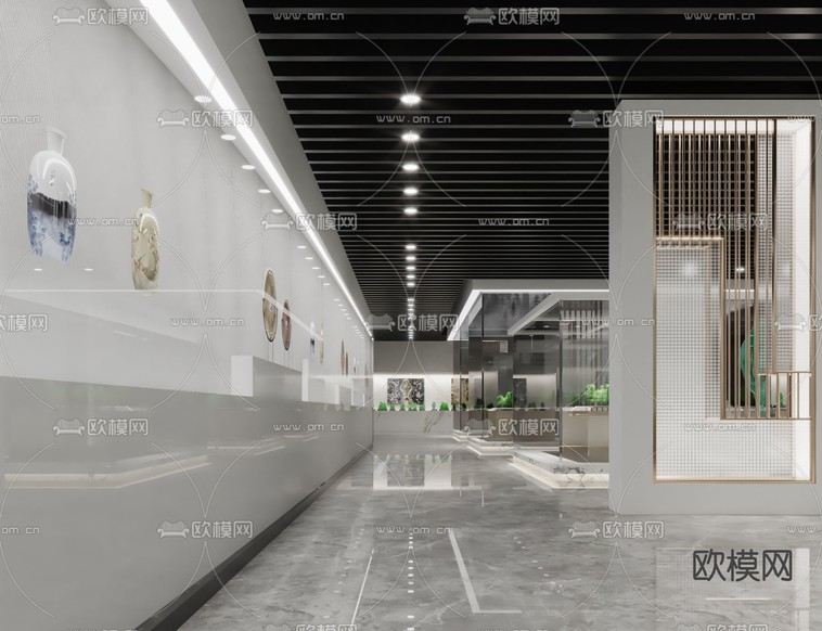 现代玉石玉器展厅3d模型下载(渲染图5)