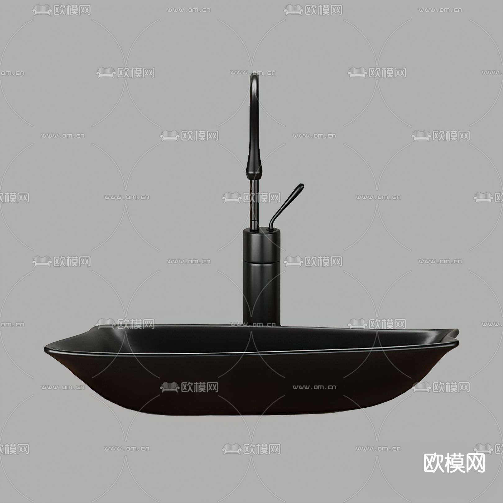 现代黑色台盆3d模型