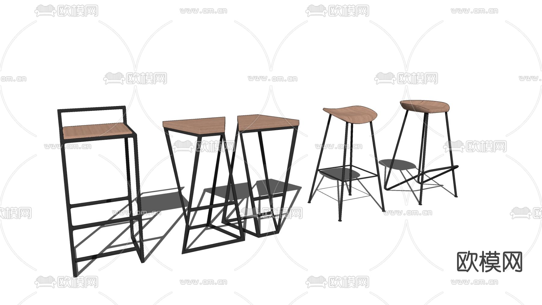 工业风吧椅吧凳su模型下载
