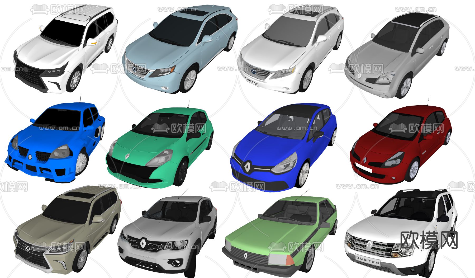 现代雷诺汽车su模型下载