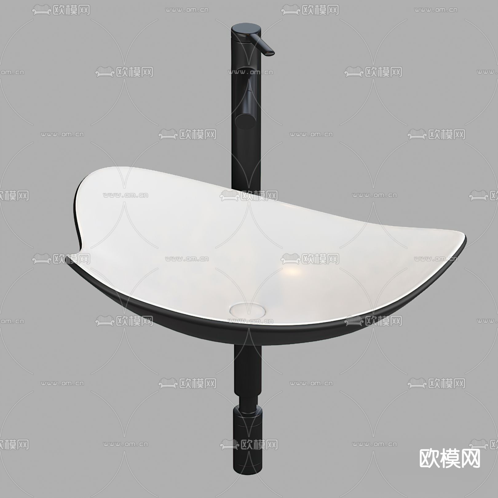 现代异形台盆3d模型