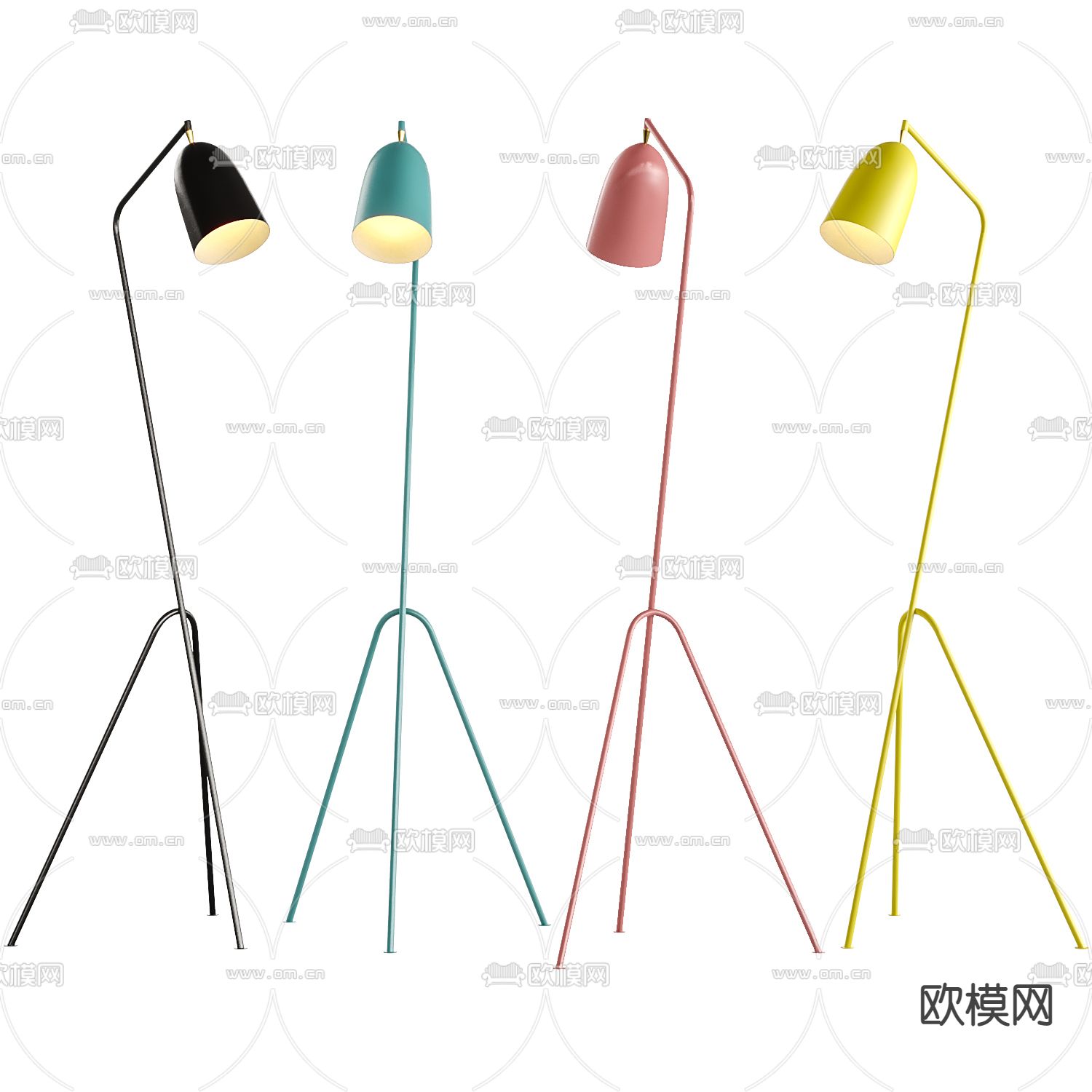 北欧金属落地灯3d模型下载