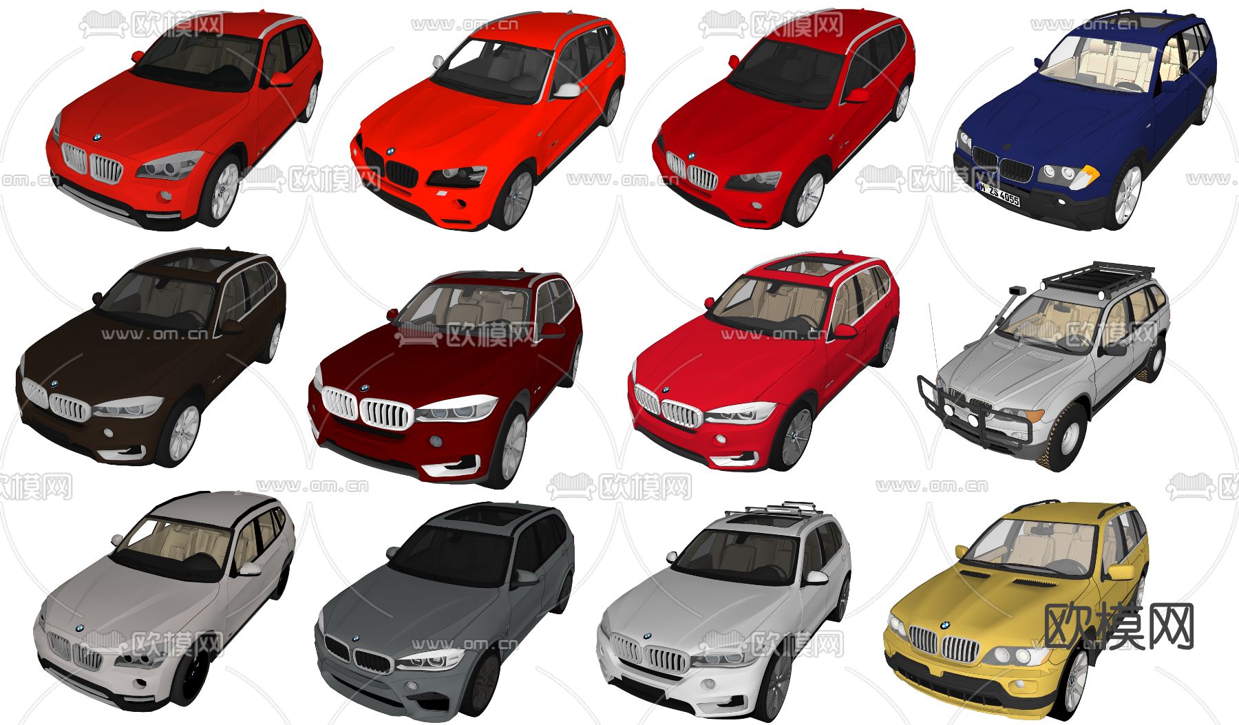 现代宝马汽车su模型下载