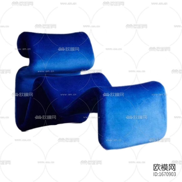 現(xiàn)代輕奢藍(lán)色絨布懶人沙發(fā)下載