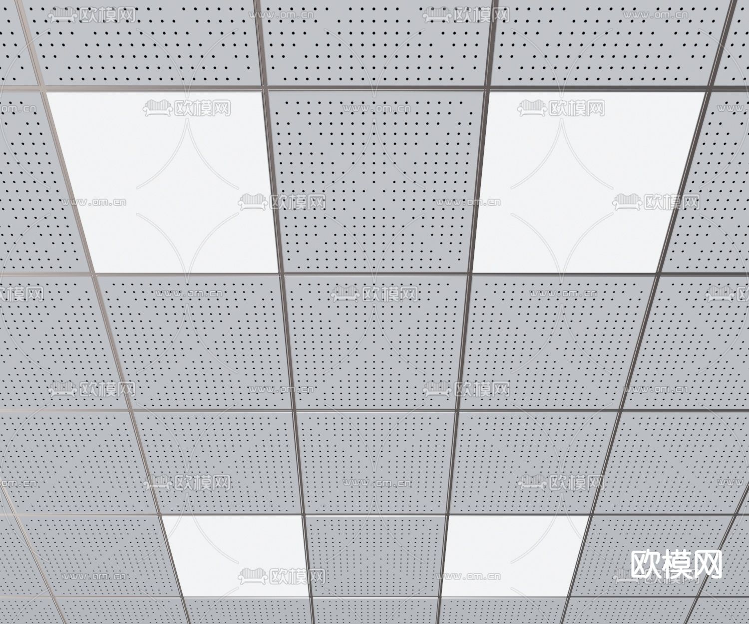 现代铝扣板矿棉板吊顶3d模型