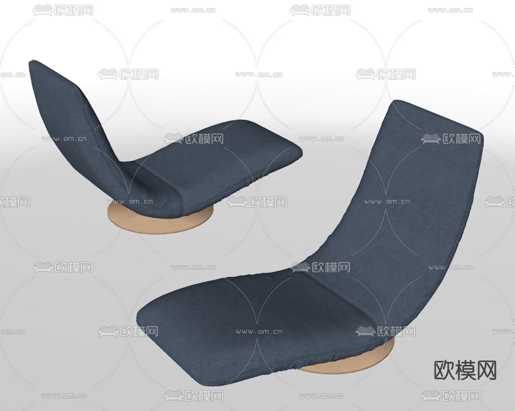 现代布艺躺椅su模型下载（渲染图2）