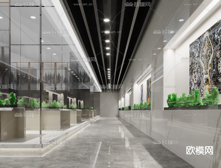 现代玉石玉器展厅3d模型下载(渲染图6)