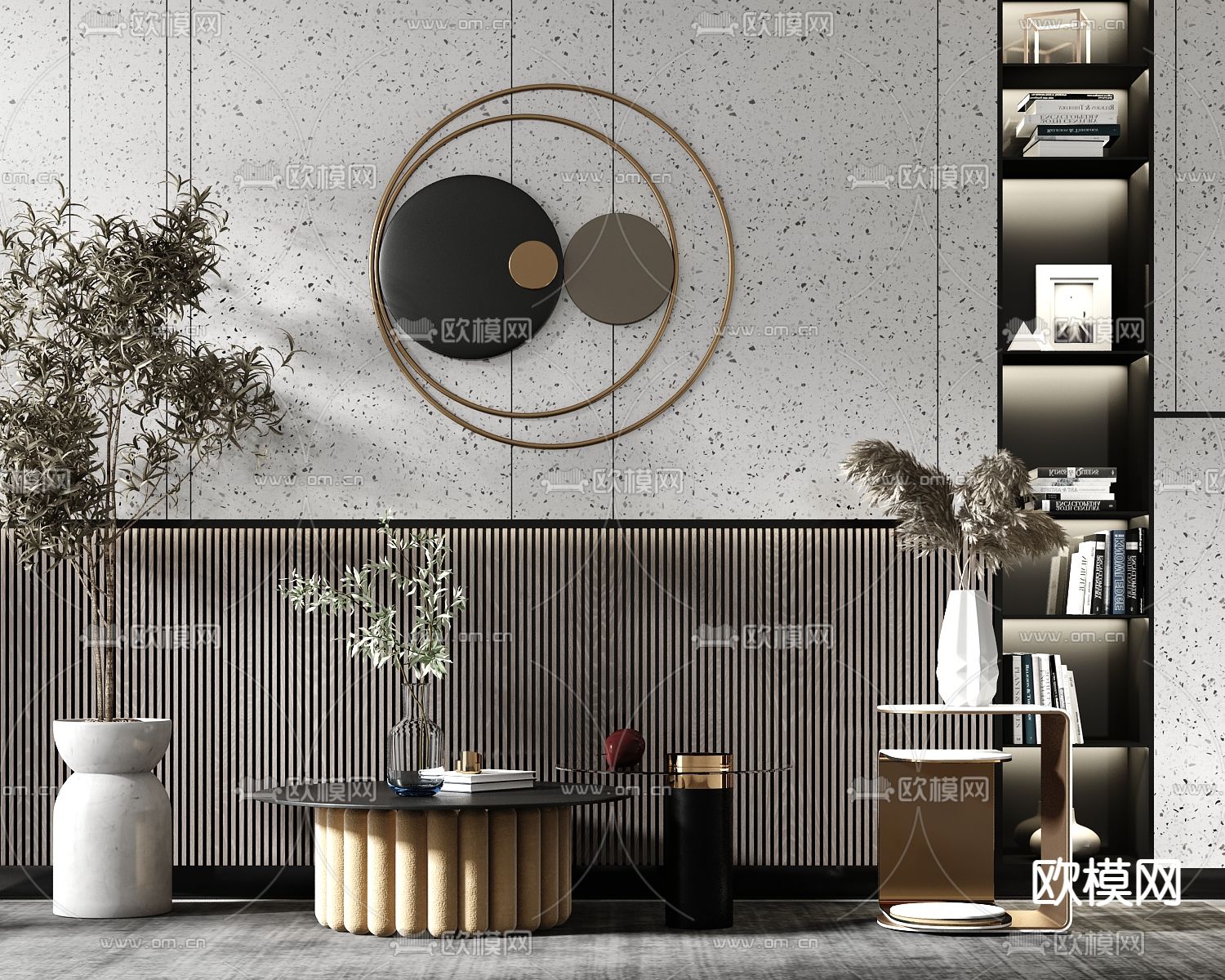 现代轻奢茶几su模型下载（渲染图1）