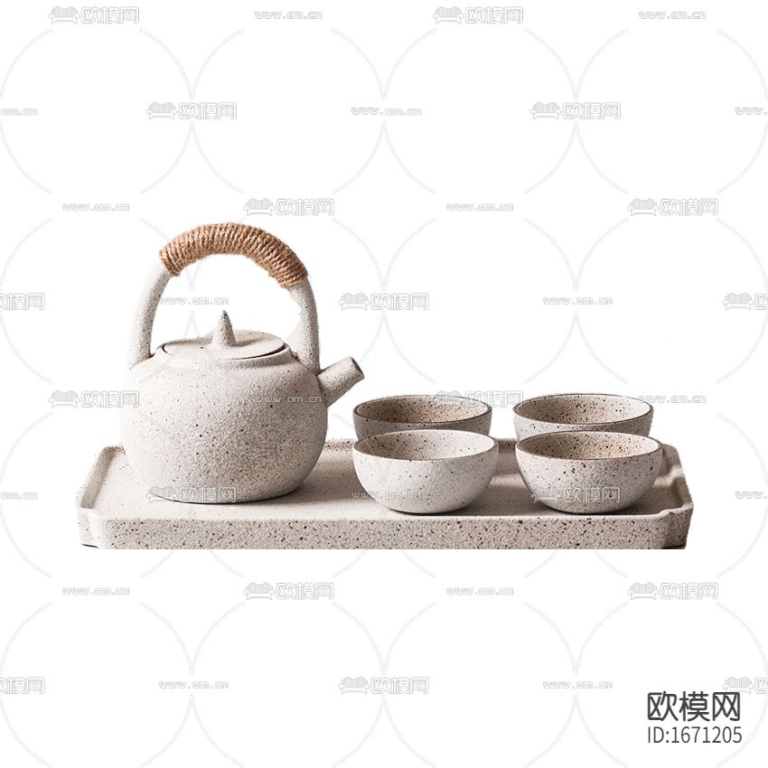 北欧简约创意石质茶具下载